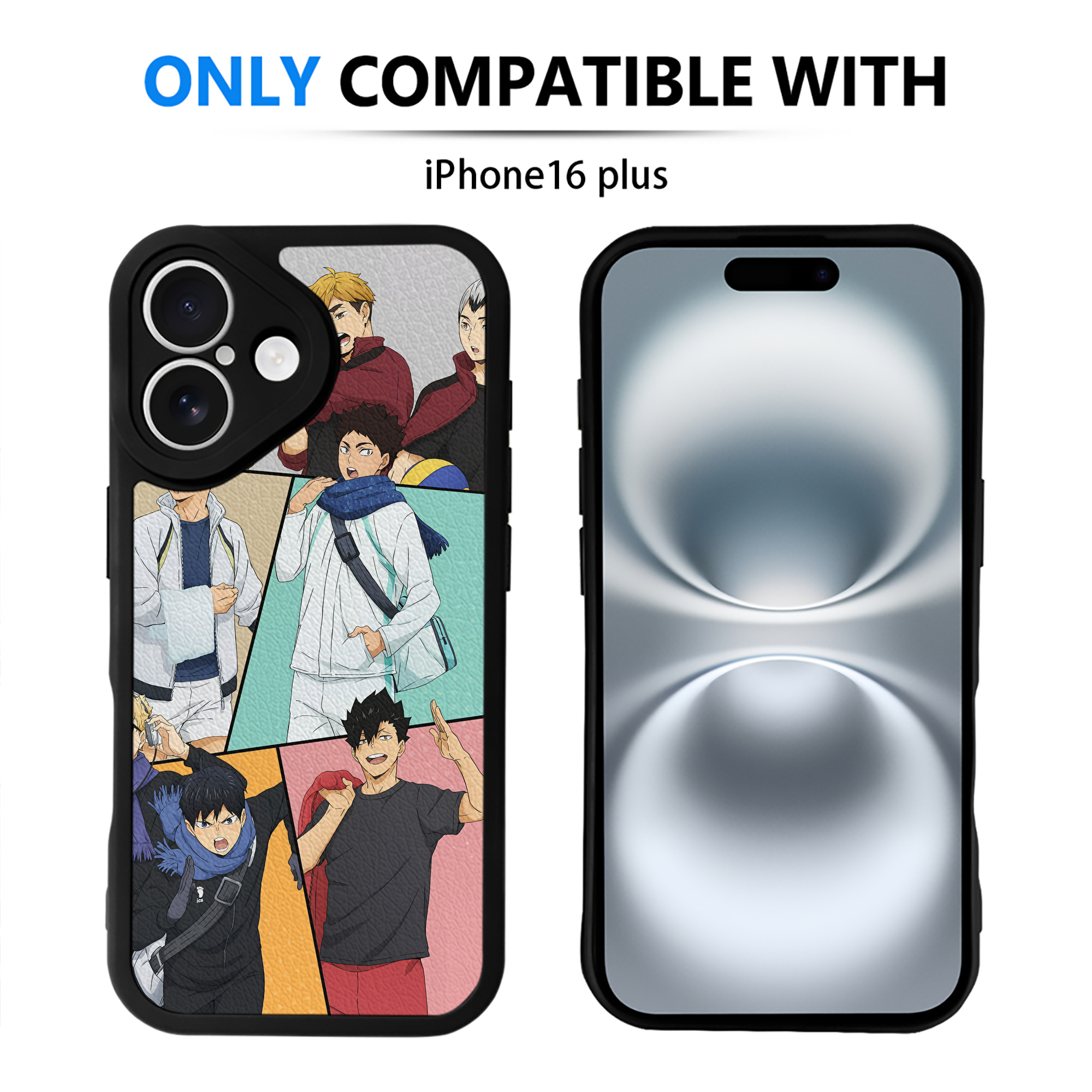 （画像用） ハイキュー!! Haikyu!! 【iPhone 16シリーズ対応】シリコンスマホケース（レザー調） 材質：シリコン